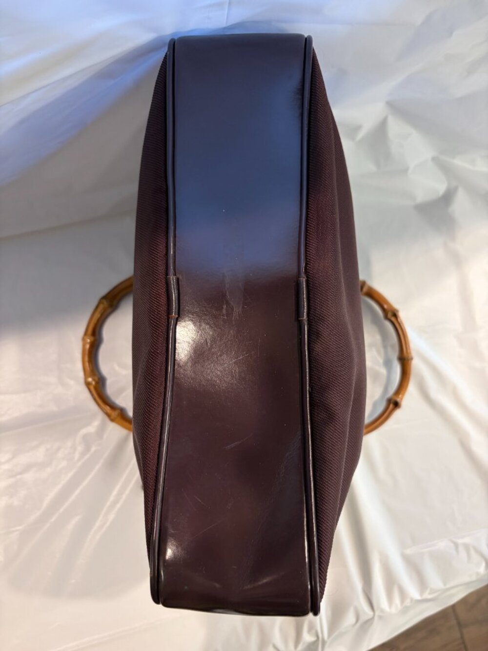 Gucci Classic Double Bamboo Handle Dark Purple Handbag - Picture 8 of 14
